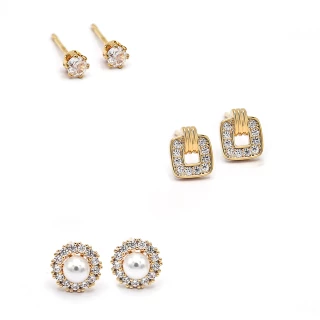 Set Boucles d'oreilles "Charm" - Dorée...