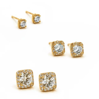 Set Boucles d'oreilles "Grâce" - Dorée...