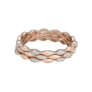 Bague " Mylène" Or rose et Diamant