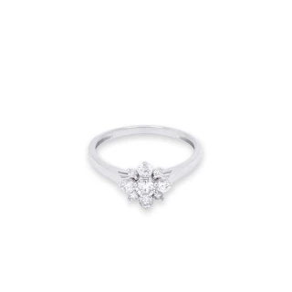 Bague "Chaleureuse" Or blanc et Diaman...