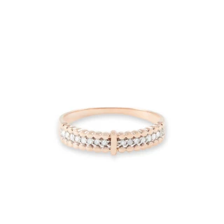 Bague " Sibylle" Or rose et Diamant