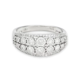 Bague " Isabeau" Or blanc et Diamant