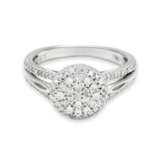 Bague " Lorraine" Or blanc et Diamant