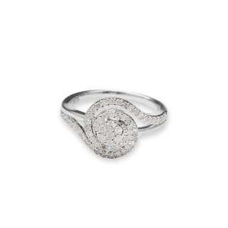 Bague " Audrey" Or blanc et Diamant