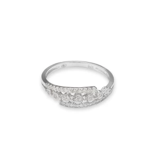 Bague " Carine" Or blanc et Diamant