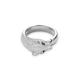 Bague "Panthère Majestueuse" Or blanc...
