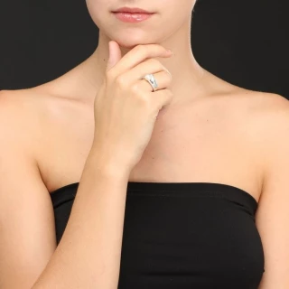 Bague argent, perle de culture Blanche...