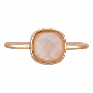 Bague dorée "Ella" Quartz Rose