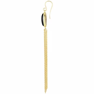 Boucles d'oreilles dorées montées d'un...