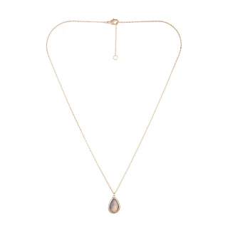 Collier "Pérénelle" Agate grise Laiton...