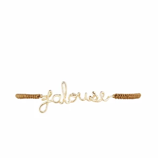 "JALOUSE" Bracelet cordon et fil lette...