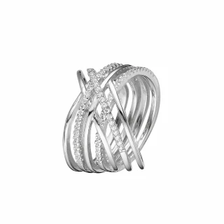 Bague "Rangs Entrecroisés" Argent 925