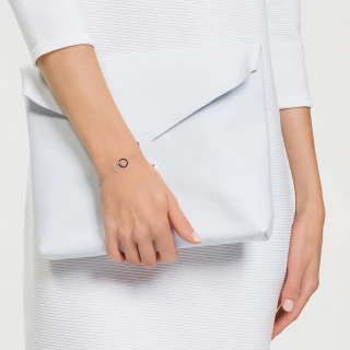 Bracelet chaine or blanc et oxyde de z...