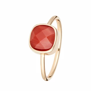 Bague dorée "Ella" Agate rouge