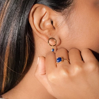 Bague "Arcadia" Lapis Lazuli Laiton do...