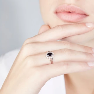 Bague" Bahia Saphir" Or blanc et Diama...