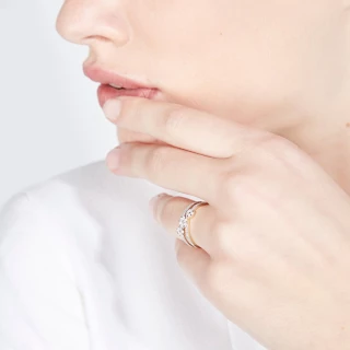 Bague "3 mots Doux" Or jaune et Diaman...