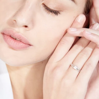 Bague " Clémence" Or blanc et Diamant