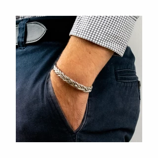 Bracelet jonc Homme BREK en Argent mas...
