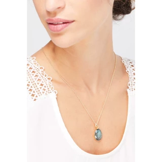 Collier "Novaelia" Labradorite Grise L...