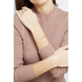 Bracelet "Vestalis" Quartz rose Laiton...