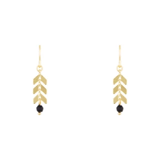 Boucles d'Oreilles "Solera" agate noir...