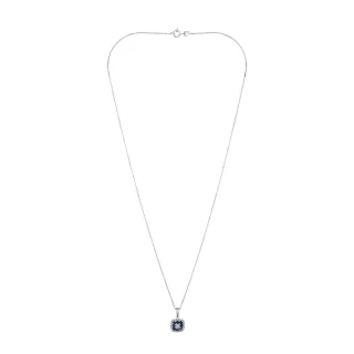 Pendentif "Volga Saphir" Or Blanc et D...