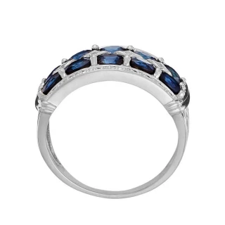 Bague "Hanoï Saphir" Or blanc et Diama...