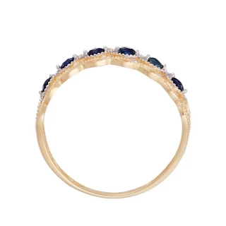 Bague "Pianosa Saphir" Or jaune et Dia...