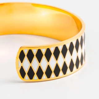 Bracelet Manchette SYMPHONIA émail bla...
