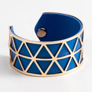 Bracelet Manchette CADENCIA bleu finit...