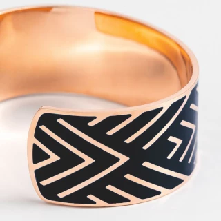 Bracelet Manchette HARMONIEA émail noi...