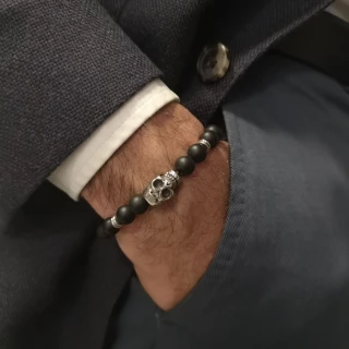 Bracelet Homme élastique acier tête de...