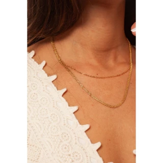 Collier Bohème doré double tour