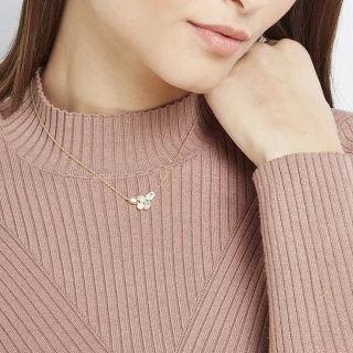 Collier "Haloe" Labradorite, Topaze, A...