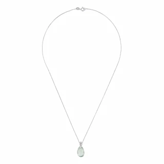 Pendentif Or Blanc Diamant et Améthyst...