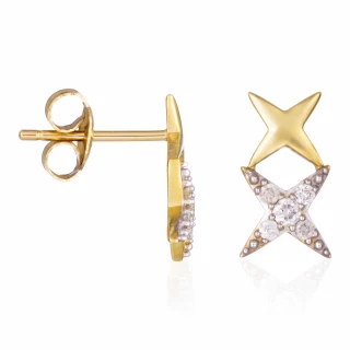 Boucles d'oreilles Or Jaune et Diamant