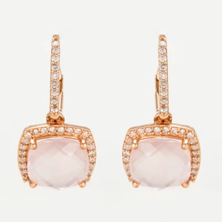 Boucles d'oreilles "Augusta" Or rose e...