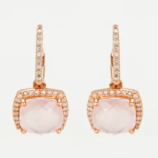 Boucles d'oreilles Or Rose Diamant et...