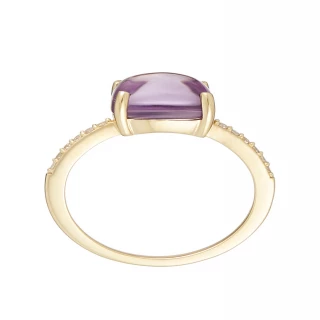 Bague "Rose Dragée Améthyste" Or jaune...