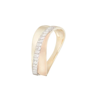 Bague " Émilie" Or bicolore et Diamant