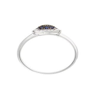Bague "Nina" Or blanc et Saphir