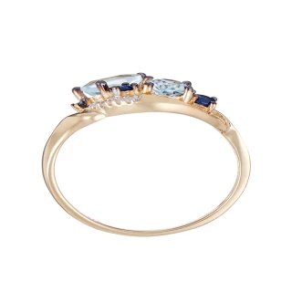 Bague " Gaétane" Or jaune et Multipier...