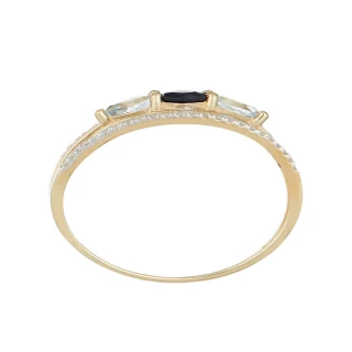 Bague " Andrée" Or jaune et Multipierr...