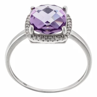 Bague "Pukhet Améthyste" Or blanc et D...