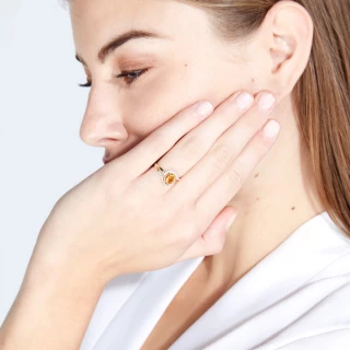 Bague "Alisée" Or jaune et Citrine
