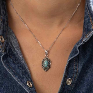 Pendentif argent "Barbasco" Turquoise...