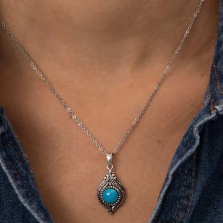 Pendentif "Arupo" Turquoise 1,50ct et...