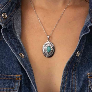 Pendentif "Quenepa" Turquoise 2,20ct e...