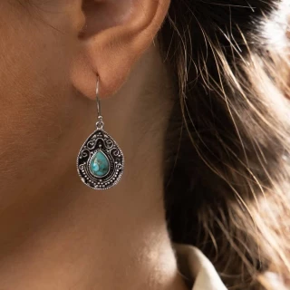 Boucle d'oreilles "Frijolillo" Turquoi...
